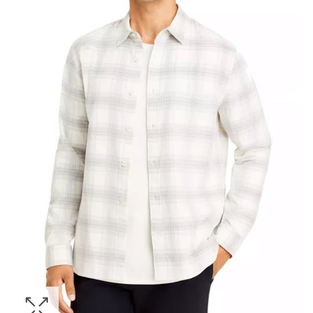 rag & bone White Plaid Casual Button Down Shirt